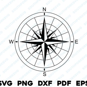 Nautischer Kompass Transparent svg png dxf eps pdf Vektorgrafik Schnittdatei Clip Art Symbol Marine Segelboot Seemann Marine SymbolNavigation