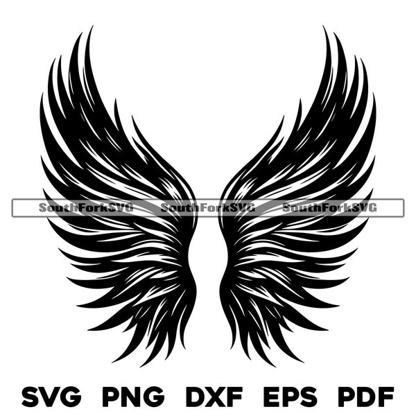 Angel Wings Design | svg png dxf pdf eps | vector graphic design cut print dye sub laser engrave digital files commerial use