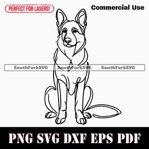 Deutscher Schäferhund Minimal Line Art svg png dxf eps pdf | Vektorgrafik Datei Laser Clip Art schneiden | sofortiger digitaler Download kommerzielle Nutzung