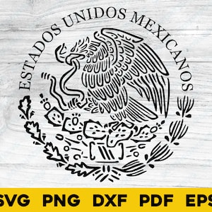 Contorno do brasão de armas do México svg png dxf eps pdf transparente design gráfico vetorial arquivo de corte digital clipart imagem de gravação a laser por sublimação de tinta 2