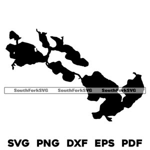 Mapa de Barbee Lakes Indiana Forma Contorno Silueta svg png dxf pdf eps diseño gráfico vectorial corte grabado láser archivo imagen navegación lago