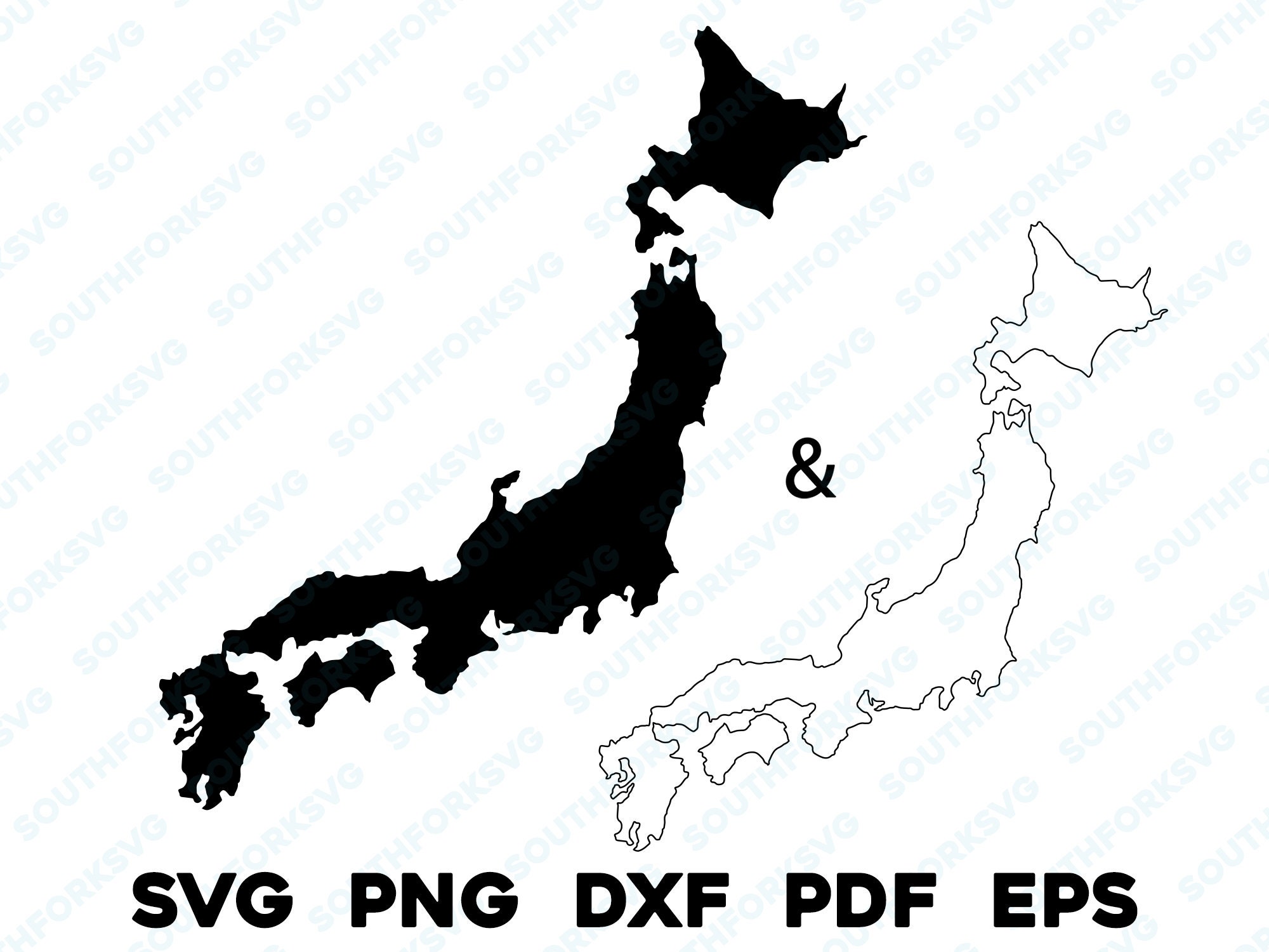 Japon pays Silhouette & contour formes svg png dxf pdf eps vector design graphique coupé graver fichier laser carte image