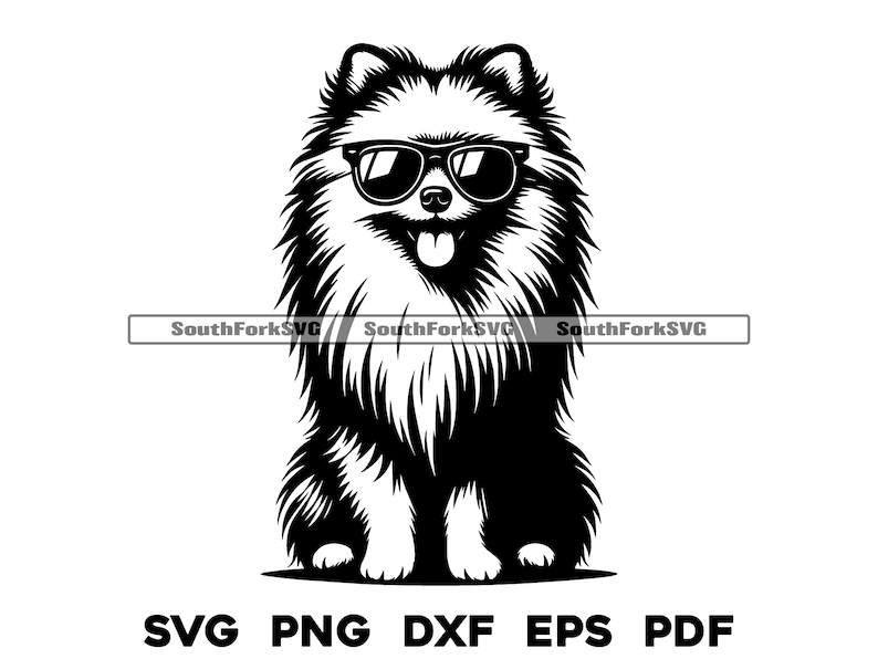 Pomeranian Wearing Sunglasses | Svg Png Dxf Eps Pdf | Vector Graphic ...