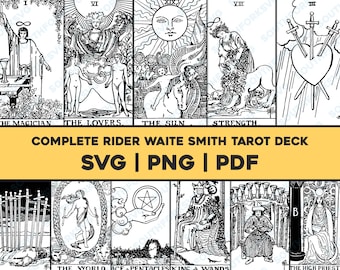 Full Set 78 Rider Waite Smith Tarot Card Deck Bundle SVG PNG PDF |  Zodiac Astrology Divinatory Graphic Image Vector Clip Art