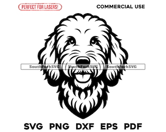 Goldendoodle Dog Head Design | Svg Png Dxf Eps Pdf | Vector Graphic Cut ...