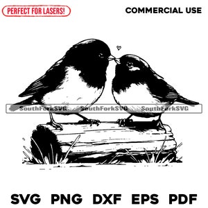 Laser Engrave Files Dark Eyed Junco Birds Couple svg png dxf eps pdf | vector graphic cut print dye sub laser cnc files commercial use