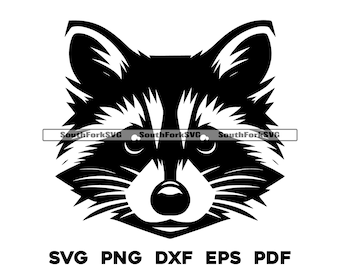 Raccoon Head Design | svg png dxf eps pdf | vector graphics design cut print dye sub laser engrave digital files commercial use