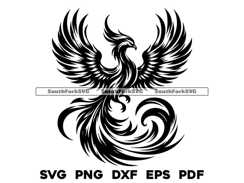 Simple Phoenix Bird Design | Svg Png Dxf Eps Pdf | Vector Graphics ...