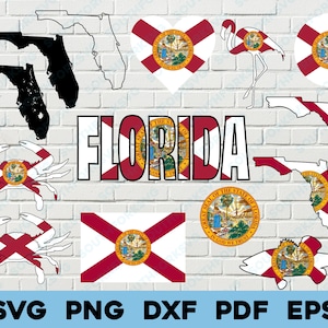 Florida State Flagge Bündel | svg png dxf eps pdf | Vektorgrafik Design Cut Print Dye sub digitale Dateien