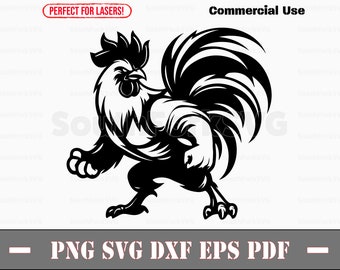 Angry Rooster Middle High School Sports Team Mascot svg png dxf eps pdf | vector graphics design cut print dye sub laser digital files