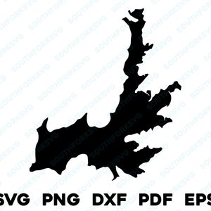 Hayden Lake Idaho Mapa Forma Silueta svg png dxf pdf eps vector diseño gráfico corte grabado archivo láser imagen barco lago casa