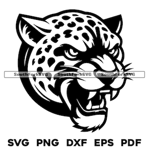 Jaguar-Kopf Sport-Team-Maskottchen 2 der Mittelschule | svg png dxf eps pdf | Vektorgrafik Design Cut Print Dye Sub Laser Digitale Dateien