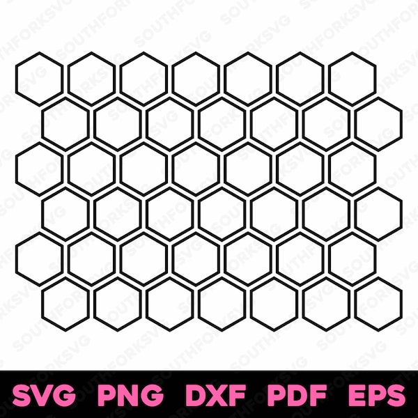 Honeycomb Pattern svg png dxf eps pdf Seamless Hexagon vector graphic design cut print laser engrave files digital download commercial use 2