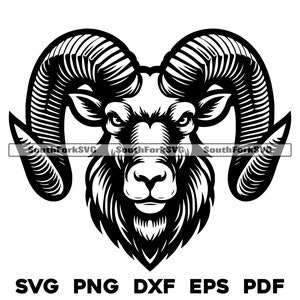 Ram Middle High School Sports Team Mascot  | svg png dxf eps pdf | vector graphics design cut print dye sub laser digital files