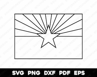 Arizona State Flagge transparente Umrandung | svg png dxf eps pdf | Vektorgrafik Design Cut Print Dye Sub Laser gravieren digitale Dateien