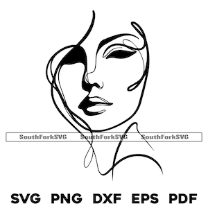 Mulher Minimal Line Art Design | svg png dxf eps pdf vetor gráfico corte arquivo laser clip art | download digital instantâneo uso comercial