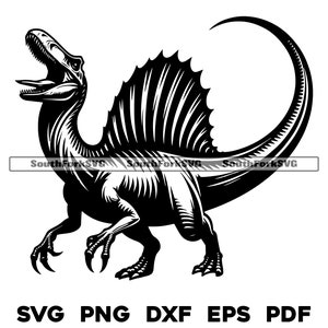 Spinosaurus Dinosaur svg png dxf eps pdf | vector graphic design cut print laser engrave files commercial use