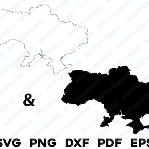Ukraine Land Silhouette & Umriss Formen svg png dxf pdf eps Vektorgrafik Design Cut Gravur Laserdatei Bild Formen Karte Europa