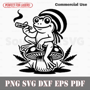 Rasta Frosch Rauchen Blunt png dxf pdf eps | Vektorgrafik Design Cut Print Dye sub Laser graviert digitale Dateien kommerzielle Nutzung