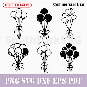 Simple Balloon Bunches Bundle svg png dxf eps pdf | vector graphic cut print dye sub laser engrave clip art commercial use