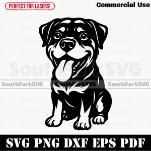 Rottweiler big head svg png dxf eps pdf | vector graphic cut file laser clip art instant digital download commercial use