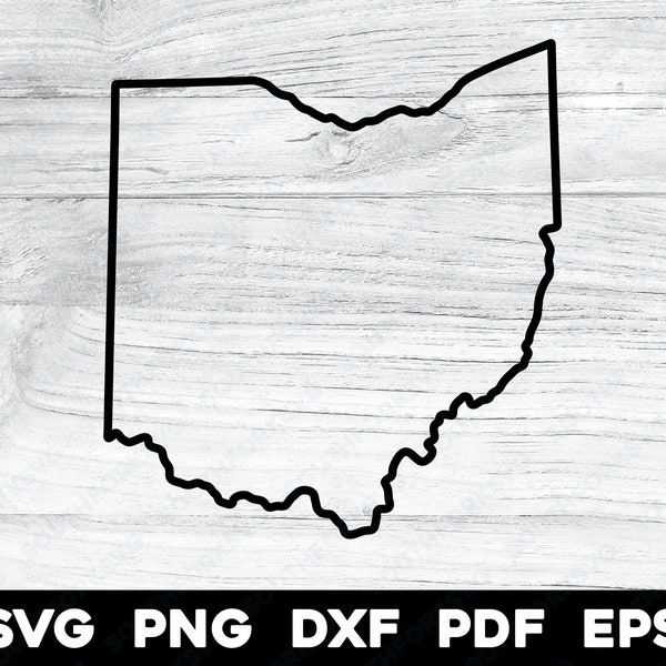 Ohio State Shape Outline | svg png dxf eps pdf | transparent vector graphic design cut print dye sub laser cnc files