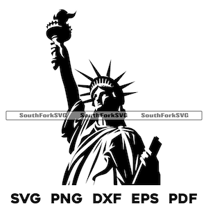 Estátua da Liberdade svg png dxf eps pdf | arquivos de impressão de corte e gravação a laser vetor gráfico clip art | download digital instantâneo uso comercial