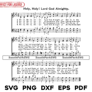 Santo Signore Dio Onnipotente Inno Spartiti / svg png dxf eps pdf / grafica taglio stampa incisione laser file download digitale uso commerciale