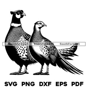 Fasanenpaar svg png dxf eps pdf | Vektorgrafik Design Cut Print Dye sub Laser gravieren Cnc digitale Dateien Kommerzielle Nutzung