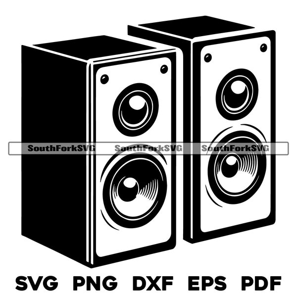 Stereo Speakers Design Files | svg png dxf eps pdf | transparent vector graphic design cut print dye sub laser engrave files commercial use
