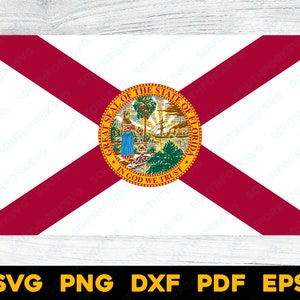 Florida State Flagge svg png dxf eps pdf Vektorgrafik digitale Datei US 50 State Flaggen USA Amerika Flaggen der Vereinigten Staaten