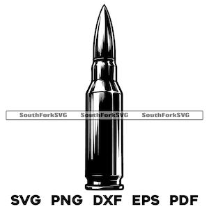 Rifle Bullet & Casing Designdateien svg png dxf pdf eps | transparente Vektor-Grafik geschnitten Druck Farbstoff sub-Laser digitale Dateien kommerzielle Nutzung