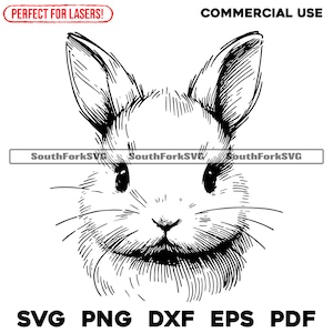 Lasergraveren bestand schattig konijntje svg png dxf eps pdf | vector grafisch ontwerp gesneden print dye sub laser cnc digitale bestanden commercieel gebruik