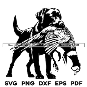 Labrador Retriever Vogel Hund mit Fasan svg png dxf eps pdf | Vektorgrafik Datei Laser Clip Art schneiden | sofort download für kommerzielle Nutzung