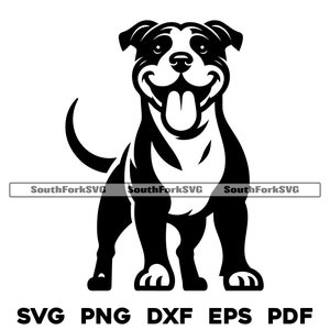 Pitbull Dog Design Files | svg png dxf eps pdf | vector graphic cut file laser clip art | instant digital download commercial use