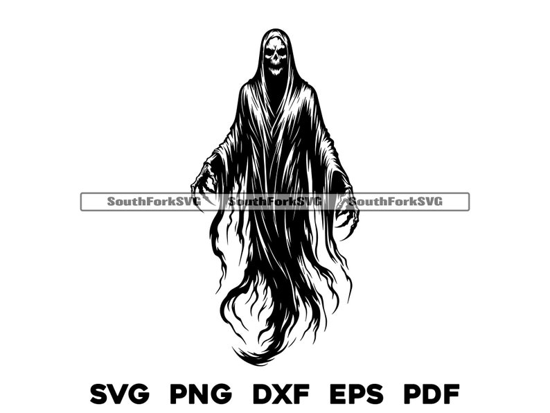 Wraith Svg Icon Grim Reaper Wraith Ghoul Svg Png Dxf Eps Pdf Files | Cut Print Laser ...