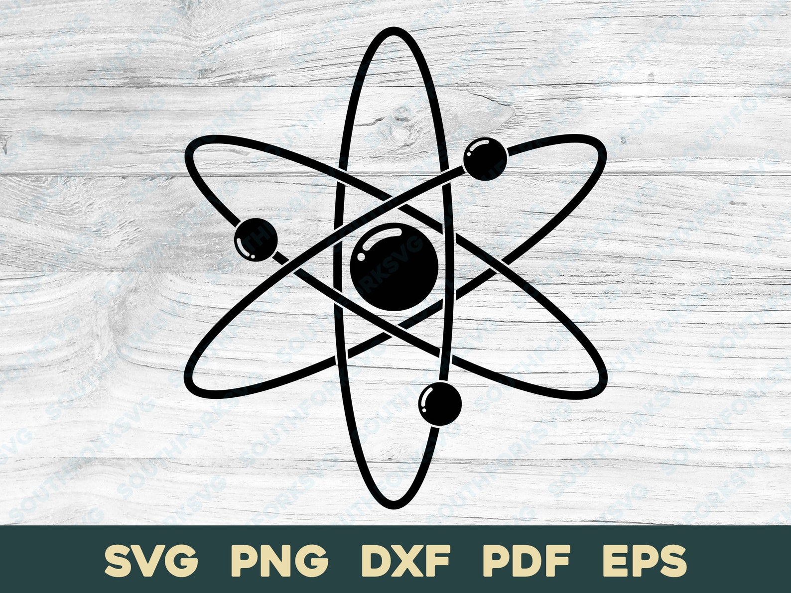 Atom Atomic Svg Png Dxf Eps Pdf | Vector Graphic Cut Print Laser Clip ...