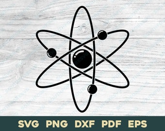 Atom Atomic svg png dxf eps pdf | Vektorgrafik Print Laser Clip Art | sofortiger digitaler Download kommerzielle Nutzung