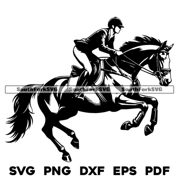 Horseback Rider Design | svg png dxf pdf eps | vector graphic design cut print dye sub laser engrave digital files commerial use