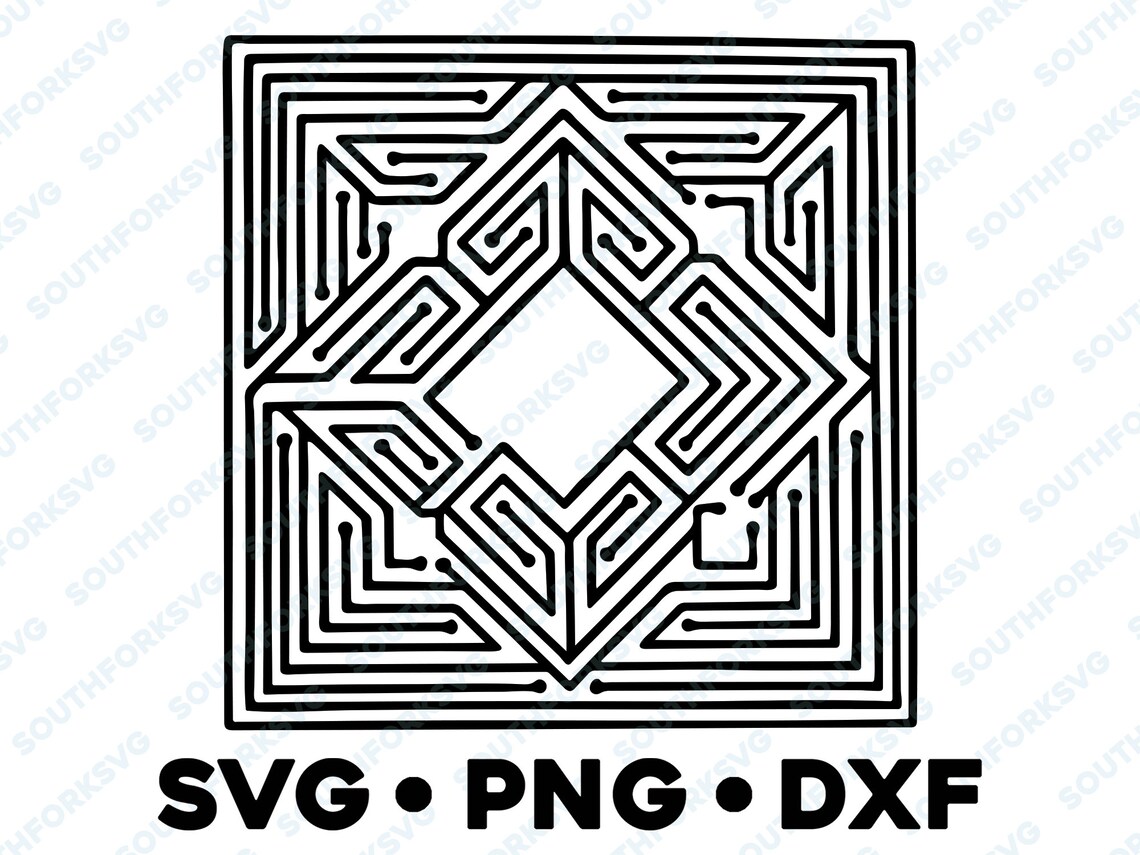 Laberinto cuadrado Laberinto SVG PNG DXF Puzzle Juegos de - Etsy España