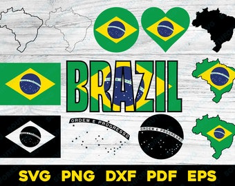 Pacote de design da bandeira brasileira do Brasil | svg png dxf eps pdf | design gráfico vetorial corte impressão sublimação laser cnc arquivos digitais download instantâneo