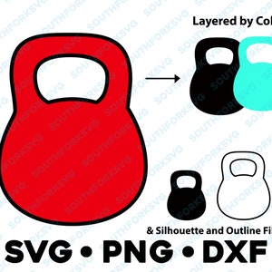 Kettlebell SVG PNG DXF Peso Halteres Barra pacote fitness svg, exercício svg, academia svg, gráfico vetorial Cortar arquivo ícones de design digital