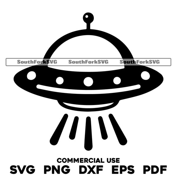 Cute Alien UFO Icon svg png dxf pdf eps | vector graphic design cut print dye sub laser engrave digital files commerial use