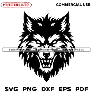 Cabeza de hombre lobo svg png dxf eps pdf / diseño gráfico vectorial transparente corte impresión tinte sub láser grabar archivos uso comercial