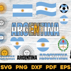 Ontwerpbundel Argentijnse vlag Argentinië | svg png dxf pdf eps | vector grafisch ontwerp gesneden print dye sub laser graveren digitale bestanden