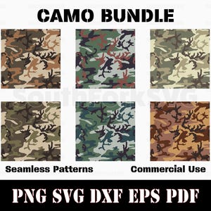 Camo Seamless Pattern Block Bundle svg png dxf eps pdf | vector graphic cut laser clip art instant download commercial use
