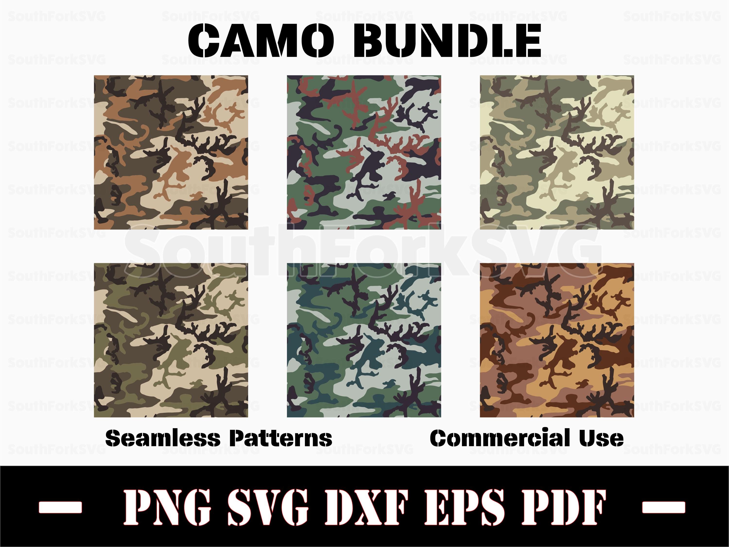 Camo Seamless Pattern Block Bundle Svg Png Dxf Eps Pdf | Vector 
