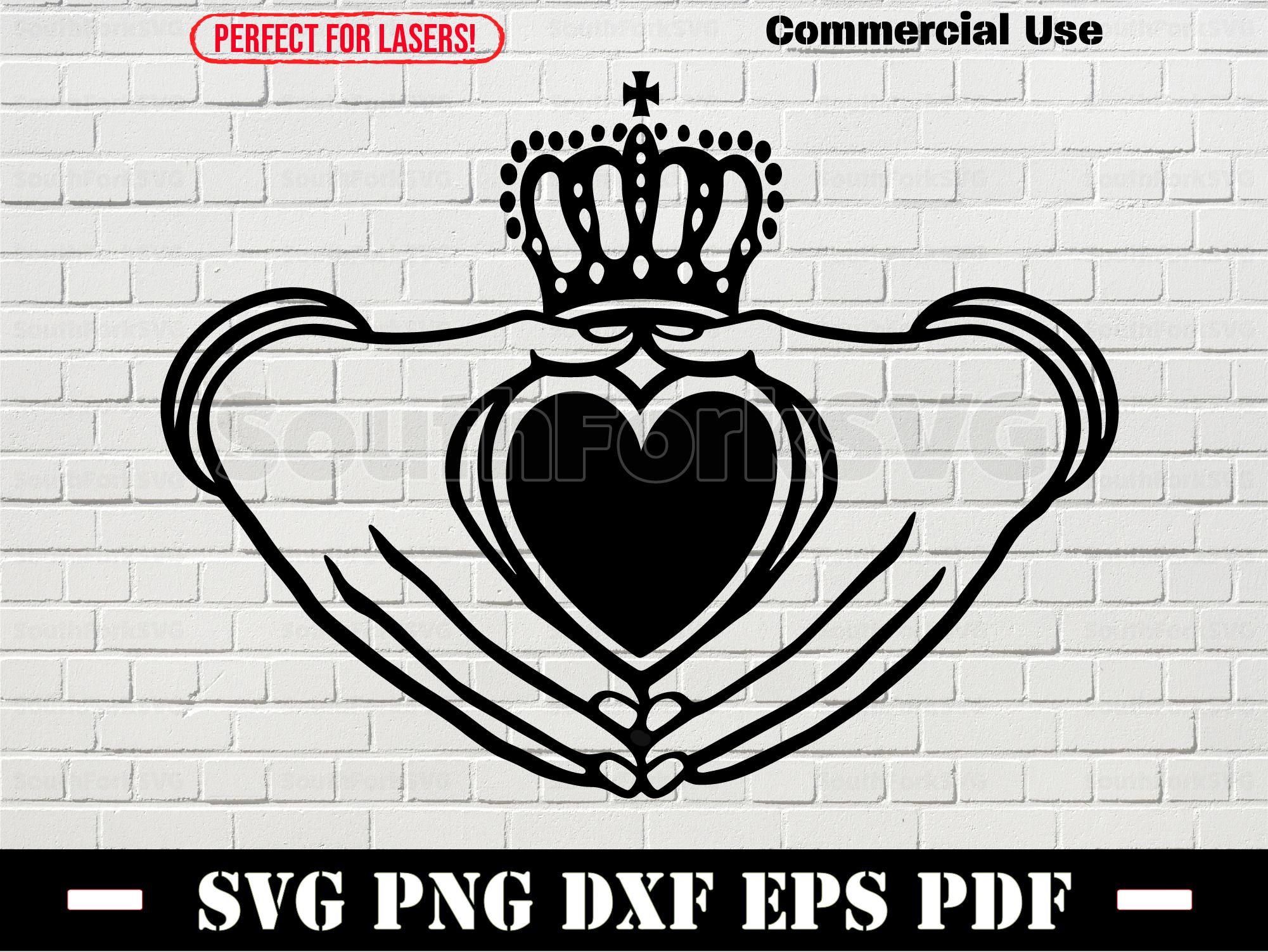 Irish Claddagh Design Svg Png Dxf Eps Pdf | Vector Graphic Design Cut ...