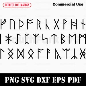 Anglo Saxon Futhorc Runes svg png dxf eps pdf Bundle | vector graphic design cut print dye sub cnc laser engrave files
