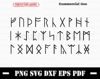 Anglo Saxon Futhorc Runes svg png dxf eps pdf Bundle | vector graphic design cut print dye sub cnc laser engrave files